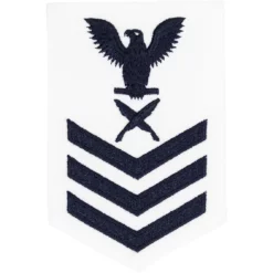 Best deal 🌟 Vanguard NAVY RATE BADGE E-6 YEOMAN BLUE ON WHITE CERTIFIED NAVY TWILL FEMALE 🎉